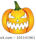 Halloween pumpkin vector illustration. Autumn vacation. Close up isolated on transparent background eps 105141961