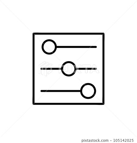 Controls Vector Icon, Outline style, isolated on white Background. 105142025
