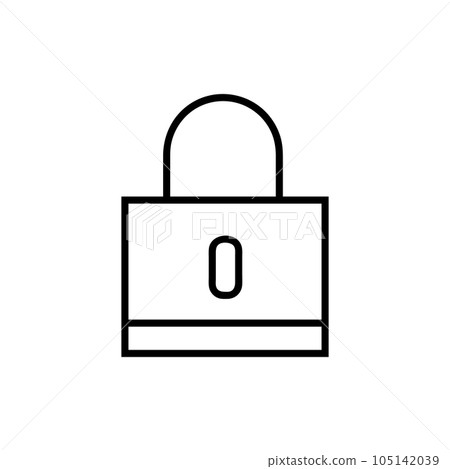Locked Vector Icon, Outline style, isolated on... - Stock Illustration ...