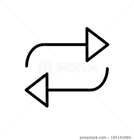 Repeat vector icon, Outline style, isolated on... - Stock Illustration ...