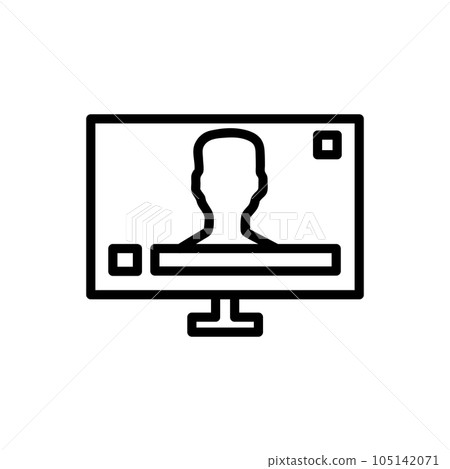Television Vector Icon, Outline style, isolated on white Background. Television Vector Icon, Outline style, isolated on white Background. 105142071