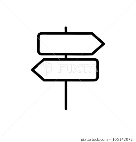 Sign vector icon, Outline style, isolated on white Background. 105142072