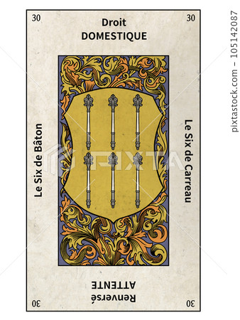 埃泰亞塔羅牌 30 小阿克那 權杖 6 105142087