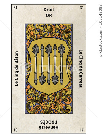 Eteiya 塔羅牌 小阿爾克那 31 權杖 5 105142088