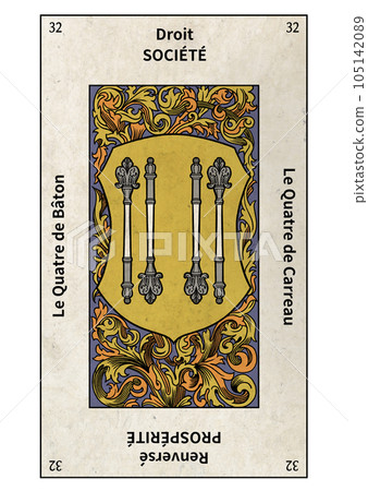 Eteiya 塔羅牌 小阿爾克那 32 權杖 4 105142089