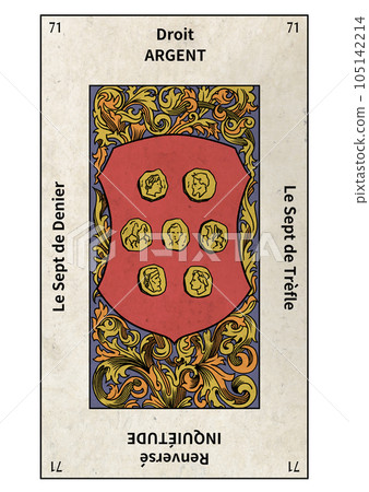 Eteiya版本塔羅牌小阿爾克那71星幣7 Eteiya版本塔羅牌小阿爾克那71星幣7 105142214