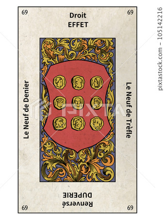 Eteiya version Tarot 69 of Minor Arcana 9 of Pentacles Eteiya version Tarot 69 of Minor Arcana 9 of Pentacles 105142216