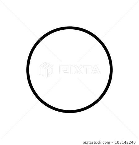 Circle vector icon, Outline style, isolated on white Background. 105142246