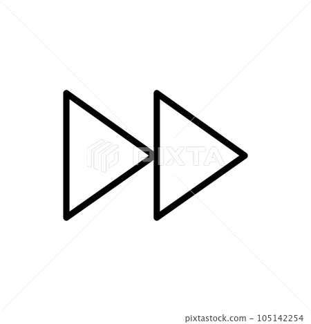 Fast forward icon, Outline style, isolated on white Background. 105142254