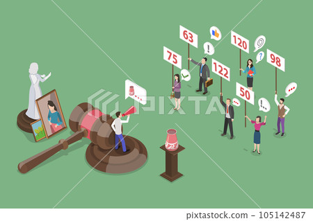 3D Isometric Flat Vector Conceptual Illustration of Bidding 3D Isometric Flat Vector Conceptual Illustration of Bidding 105142487