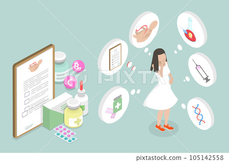 3D Isometric Flat Vector Conceptual Illustration of Infertility Treatment 105142558