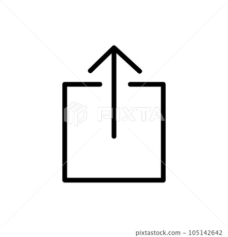 Upload Vector Icon, Outline style, isolated on white Background. 105142642