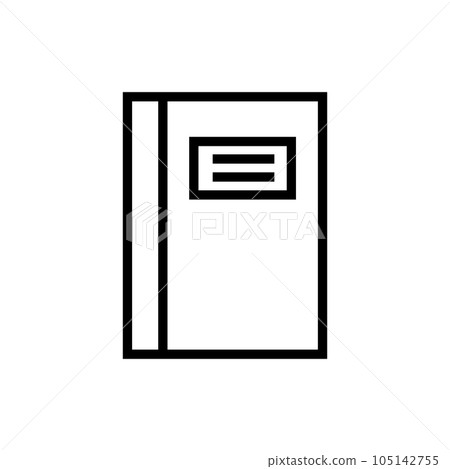 Notebook Vector Icon, Outline style, isolated on white Background. Notebook Vector Icon, Outline style, isolated on white Background. 105142755