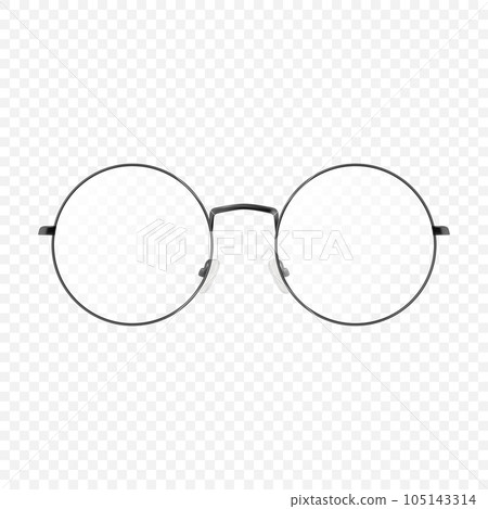 Vector 3d Realistic Round Frame Glasses Frame... - Stock Illustration ...