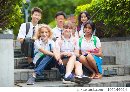 Kids back to school. Group of children. 105144014