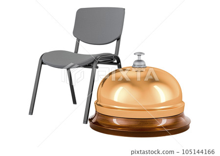 Office Chair with reception bell. 3D rendering 105144166