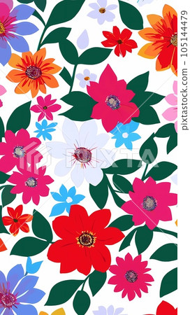 Colorful Floral Pattern Wallpaper Vector Background Colorful Floral Pattern Wallpaper Vector Background 105144479