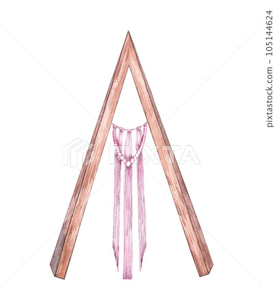 Wedding arch in boho style on a white background Wedding arch in boho style on a white background 105144624