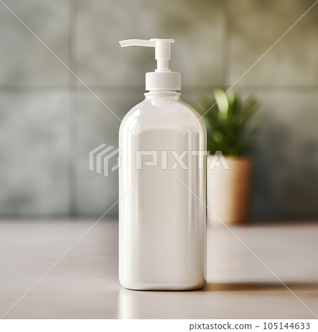 White plastic dispenser bottle mockup, cosmetic and care product pump bottle front view White plastic dispenser bottle mockup, cosmetic and care product pump bottle front view 105144633