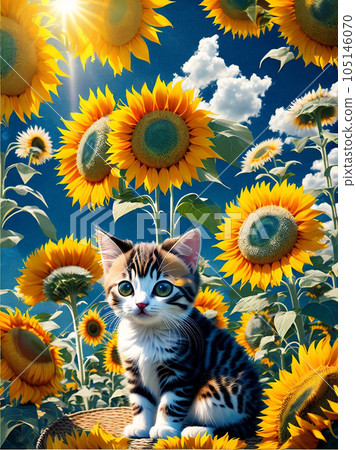 小貓和向日葵，5 105146070