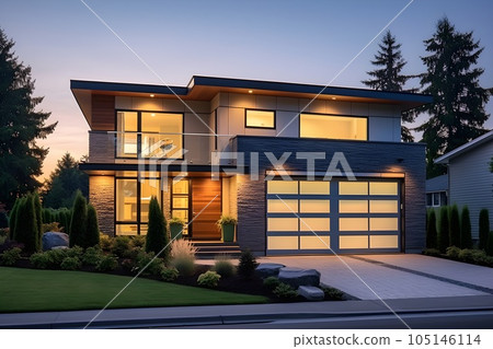 時尚新房的外觀 4 AI 生成圖像 時尚新房的外觀 4 AI 生成圖像 105146114