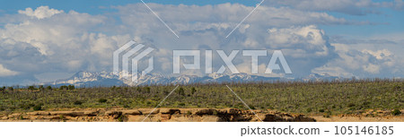 Sunny view of the historical ruins in Mesa Verde National Park 105146185