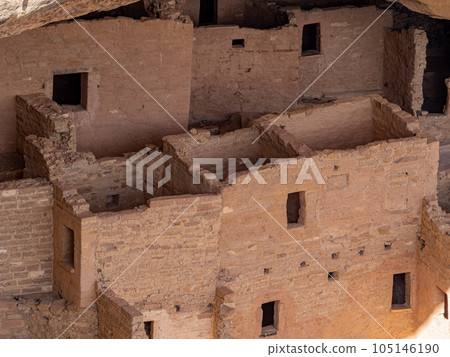 Sunny view of the historical Cliff Palace in Mesa Verde National Park 105146190