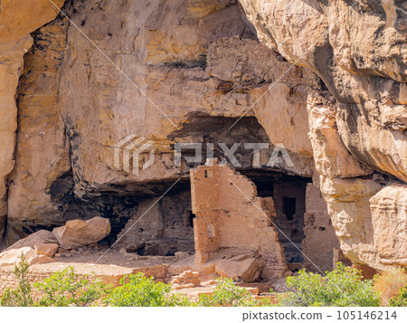 Sunny view of the historical ruins in Mesa Verde National Park 105146214