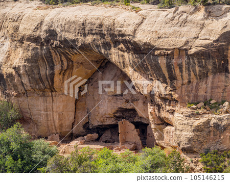 Sunny view of the historical ruins in Mesa Verde National Park 105146215