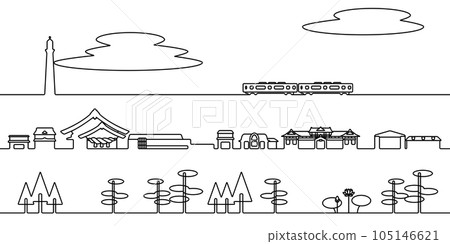 出雲市景單色線描 105146621