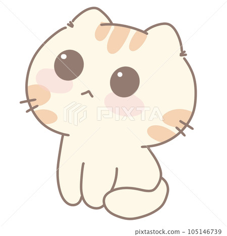Cartoon cute cat sit 105146739