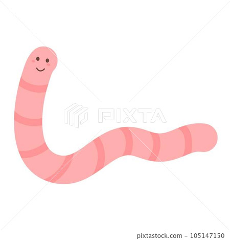 cute worms with smiling faces 105147150