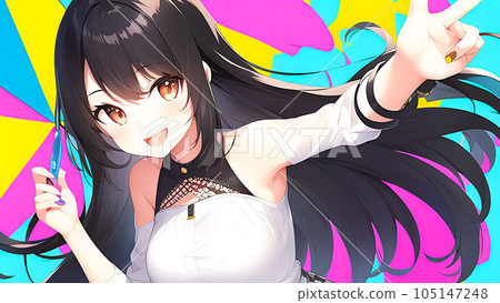 Girl illustration material 105147248