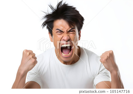 Enthusiastic man White background 4 AI-generated image Enthusiastic man White background 4 AI-generated image 105147716