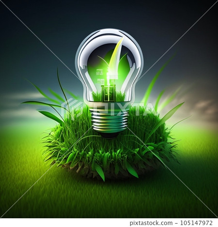 Energy saving eco lamp. AI generative 105147972
