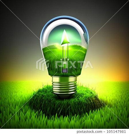 Energy saving eco lamp. AI generative 105147981