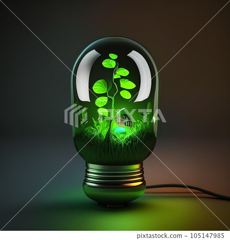 Energy saving eco lamp. AI generative 105147985