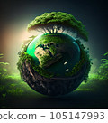 Environmentally friendly planet. AI generation 105147993