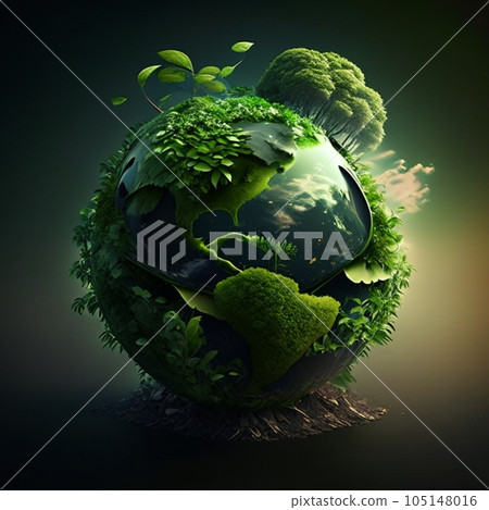 Environmentally friendly planet. AI generation 105148016