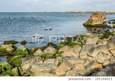 Ruins of Western Fort on Baltic Sea coast of Vistula Spit. Baltiysk. Russia 105148021