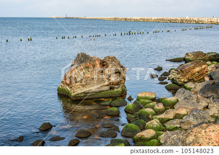 Ruins of Western Fort on Baltic Sea coast of Vistula Spit. Baltiysk. Russia 105148023