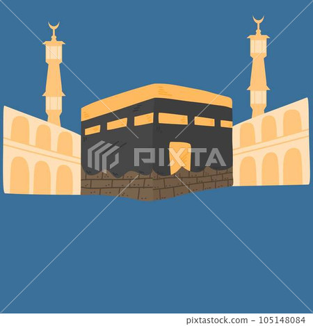 hajj mabrour islamic pilgrimage kaaba illustration hajj mabrour islamic pilgrimage kaaba illustration 105148084