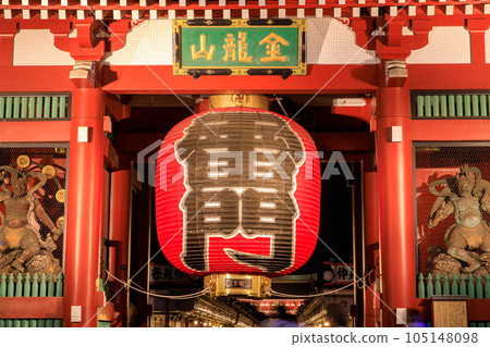 東京淺草寺（雷門）夜景 105148098