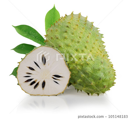 Soursop or custard apple fruit isolated on white background 105148183