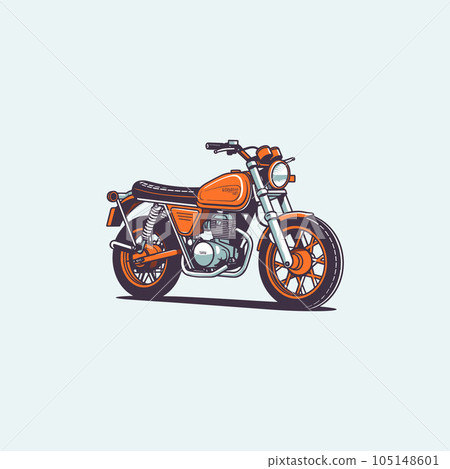A vector illustration of a orange motor bike on white background A vector illustration of a orange motor bike on white background 105148601