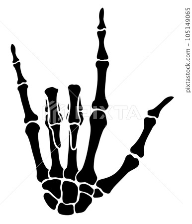 Skeleton bone I Love You hand sign illustrations Skeleton bone I Love You hand sign illustrations 105149065