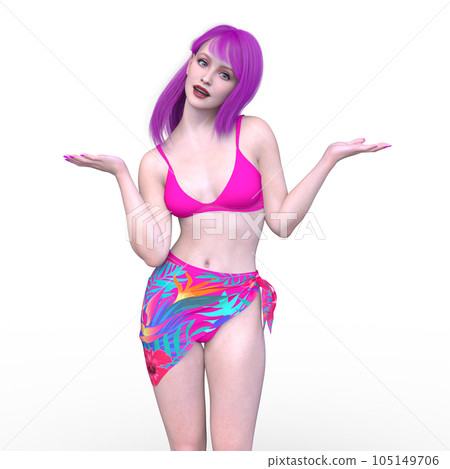A woman in a bikini figure A woman in a bikini figure 105149706