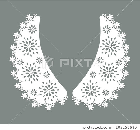 white cotton collar lace design vector. white cotton collar lace design vector. 105150689