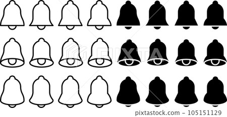 Vector illustration set of monochrome bells Vector illustration set of monochrome bells 105151129
