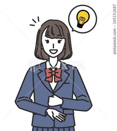 Illustration of a flashing female junior high school student and high school student Illustration of a flashing female junior high school student and high school student 105151687